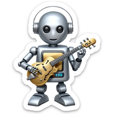 Robot Maestro musician sticker