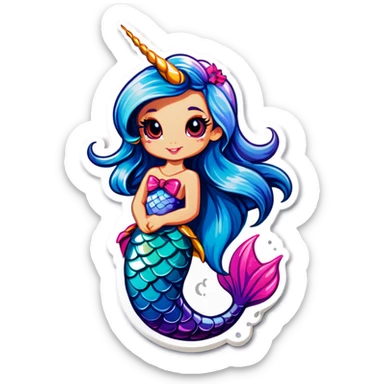 Unicorn mix mermaid  sticker