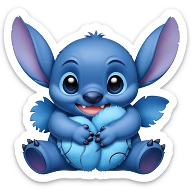 Stitch hugging stitch sticker