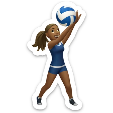 Volleyball girl spiking ball sticker