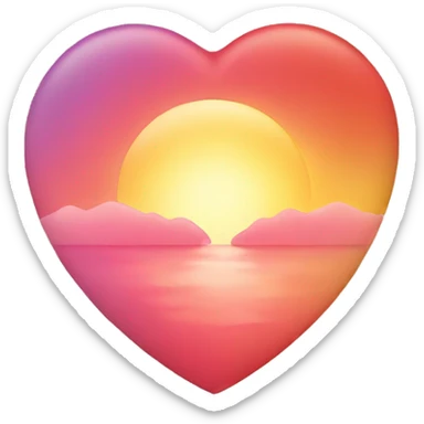 Heart with sunrise colours sticker
