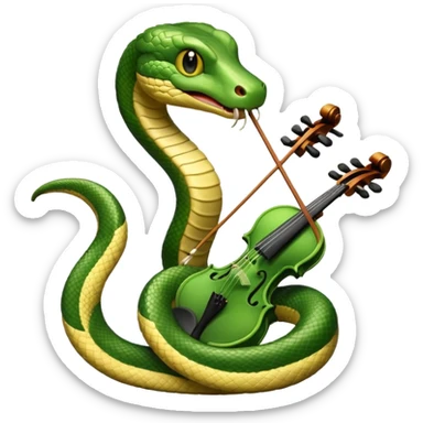 Snake playing playing violin sticker