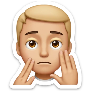 Emotionsloser emoji der finger an stirn hat sticker