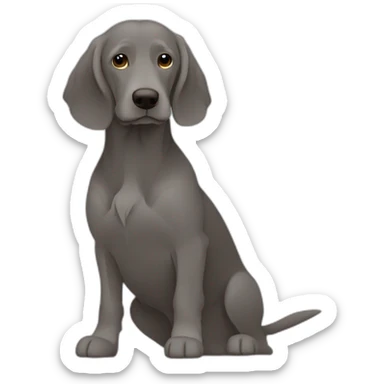 longhair weimaraner profile silhouet sticker