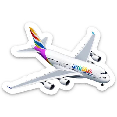 Airbus A380 - Airbus (Model Year: 2021) (Iconic colour: White with colorful tail) sticker