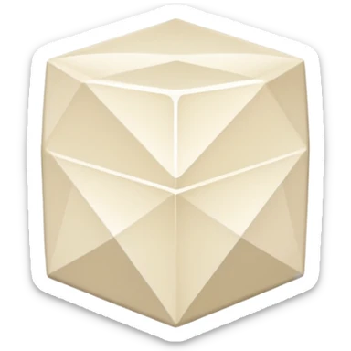 diamond shape carved from ivory. square tilted 45 degrees sticker