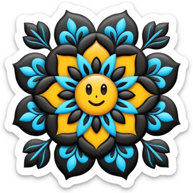 Black color kambi kolam sticker