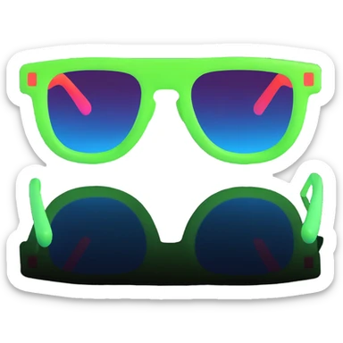 neon sunglasses, 3D effect, luminous, trendy look sticker