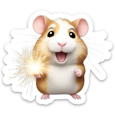 Christmas hamster with sparkler sticker