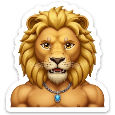 lion with a human neck sticker