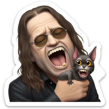 ozzy osbourne biting an animal like a bat sticker