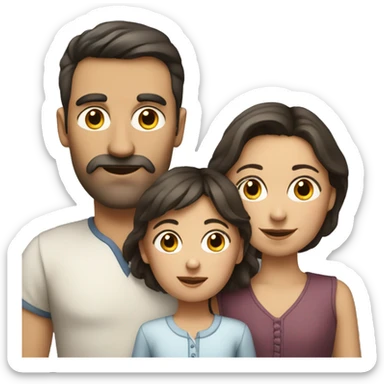 french-russian parents with dark hair and two children sticker