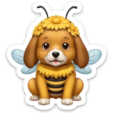 dog with a bee costume sticker