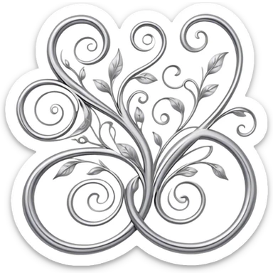 Metal painting and filigree icon, metal surface with delicate filigree work and intricate hand-painted patterns, visible thin metal threads forming swirls and loops, bright enamel or metallic paints, visible paintbrush and filigree tools, no finished artwork, just the process, minimalistic style, clean lines, transparent background. sticker