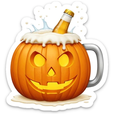 Halloween pumkin with beer sticker