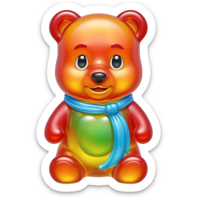 gummy bear with long hair, only head  sticker