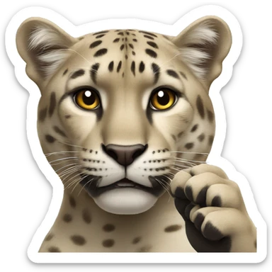 The panther waves its paw sticker
