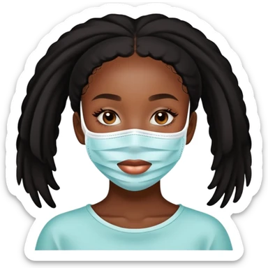 black girl skin care face mask sticker