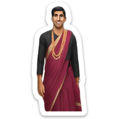 Rishi Sunak wearing a sari Houses of Parliament sticker