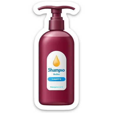 shampoo bottle in burgundy colour sticker