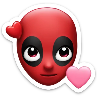 Cute deadpool with heart sticker