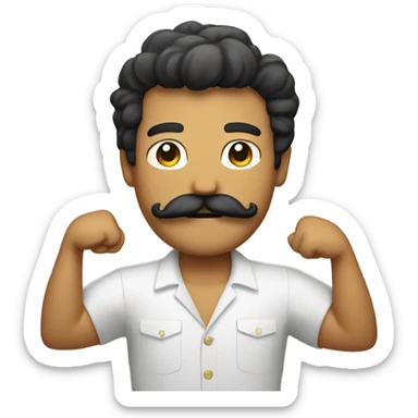 Hawaiian mustache with arms  sticker