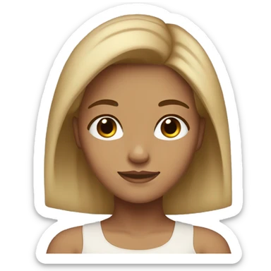 Girl with brown hair and blonde highlights, tan with brown eyes sticker