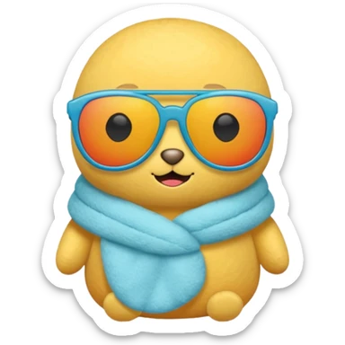 a plushie wearing cool sunglasses sticker