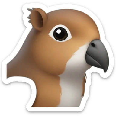 Bird with kat end capibara  sticker