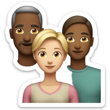 white family mother, father, a daughter and a son sticker