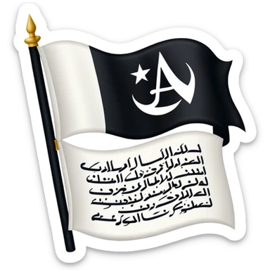 علم اسود مكتوب فيه لا اله الا الله  sticker