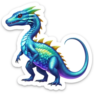 Colorful Shiny Exotic Amaura-Salandit-Aurorus-Fakémon-hybrid-creature (full body)  sticker