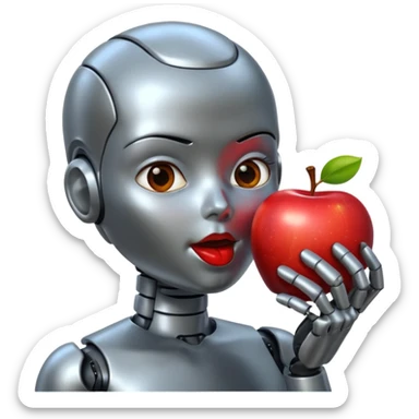 android eating apple sticker