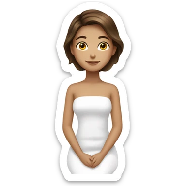 A girl with brown hair at the spa sticker