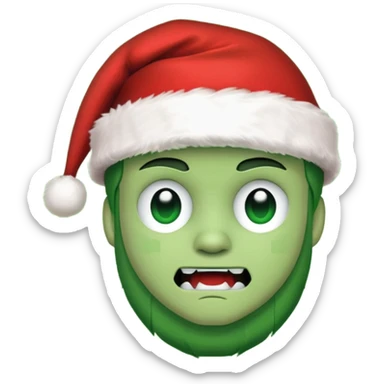 creeper with santa hat sticker