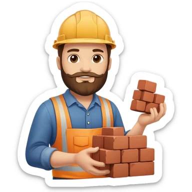 mason worker bricks sticker