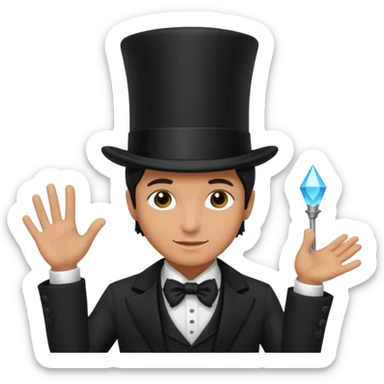 Magician with top hat,Street Performers. sticker