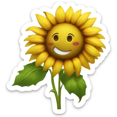 Sunflower with a smile  sticker