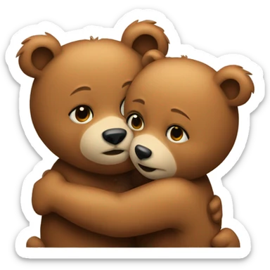 Bears hugging  sticker