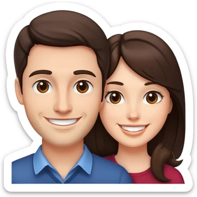 Brunette couple smiling sticker