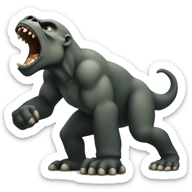 Dinosaur fighting giant gorilla sticker
