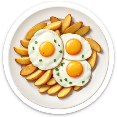 huevos fritos con patatas fritas  sticker