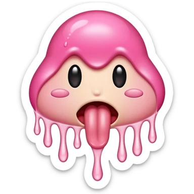 tongue dripping wet 
 sticker
