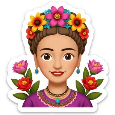 Frida Kahlo happy sticker
