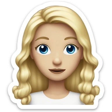 Blonde girl with blue eyes holding a Christmas decoration   sticker