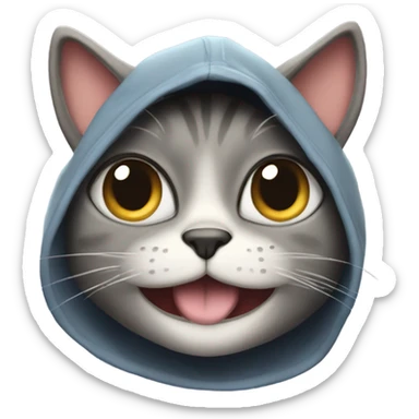 A hoodie with annoying cat on it sticker