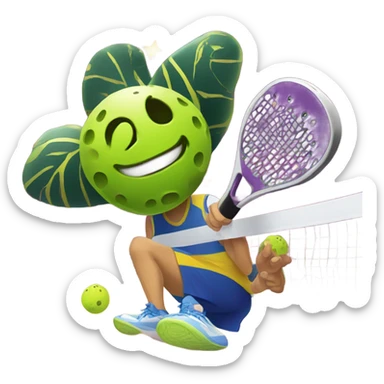 Pickleball happy new year sticker