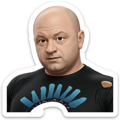 bald boy in black shirt sticker