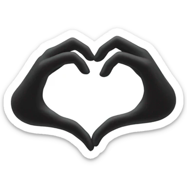 A black hand and a white hand making a heart sticker