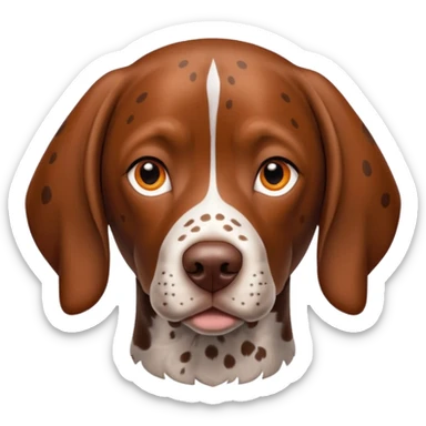 orange spotted face and back german short haired pointer sticker